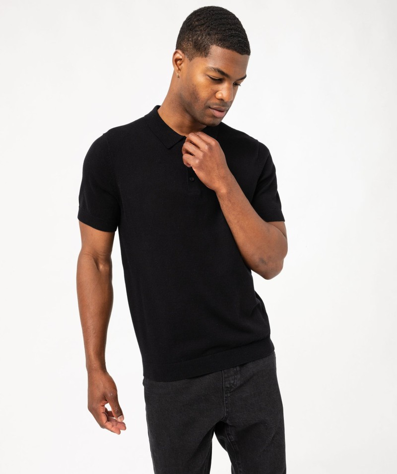 Polo manches courtes en maille de coton homme